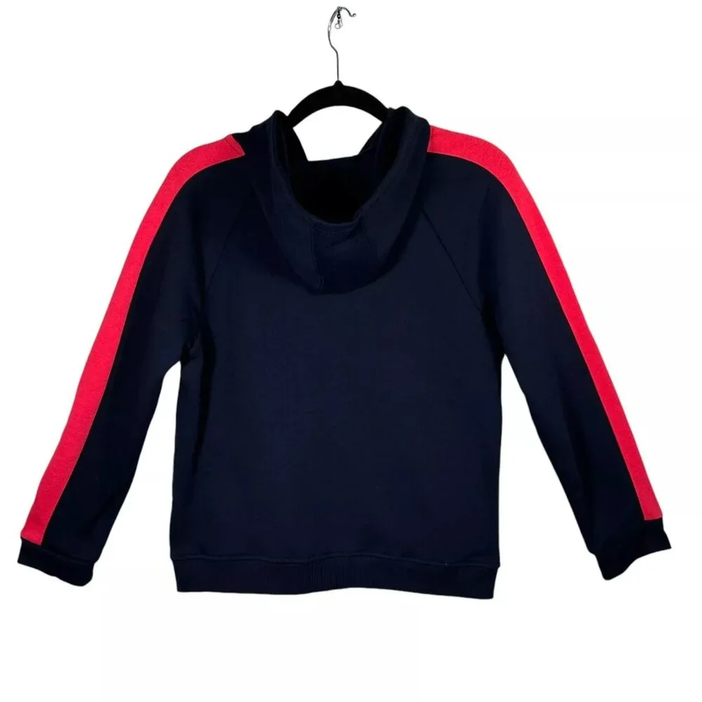 Tommy Hilfiger Youth Girl's Full Zip French Terry Sweater Sz L (14-16) Navy/Pink